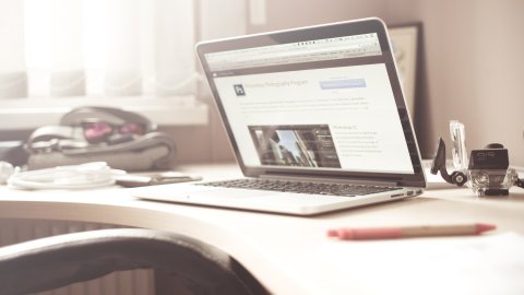 laptop on a desk