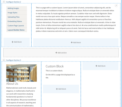 Screenshot of the Layout Builder