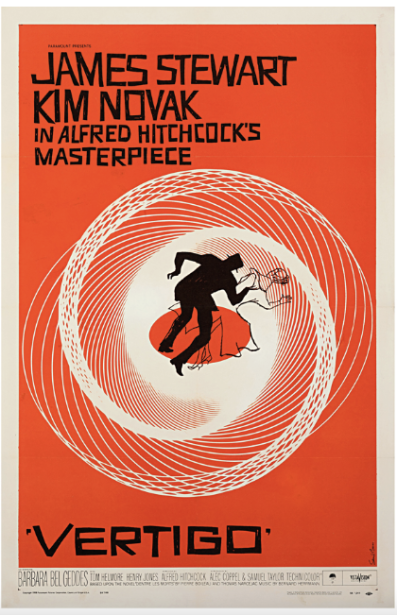 Original poster for Alfred Hitchcock’s ‘Vertigo,’ by Saul Bass Original poster for Alfred Hitchcock’s ‘Vertigo,’ by Saul Bass