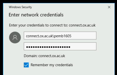 Windows RFS credentials