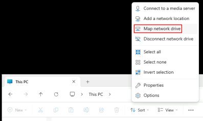 Windows map network drive