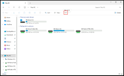 Windows see more button file explorer