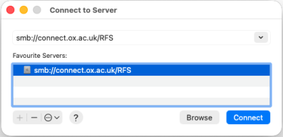 macOS add server window
